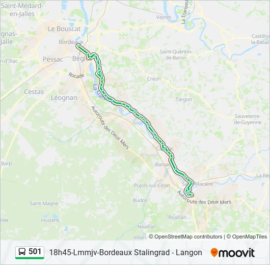 501 Bus Line Map