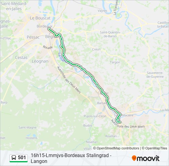 Plan de la ligne 501 de bus