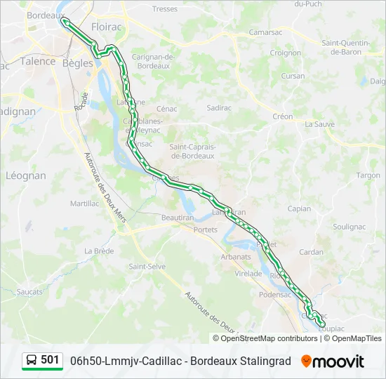 501 Bus Line Map