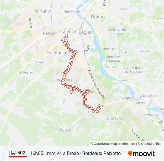 502 Bus Line Map