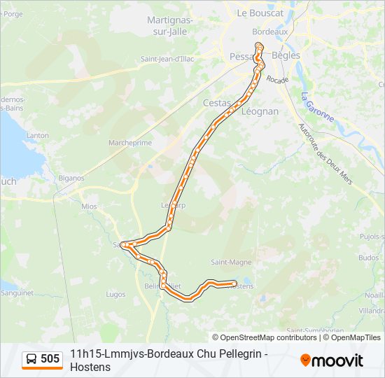 Plan de la ligne 505 de bus