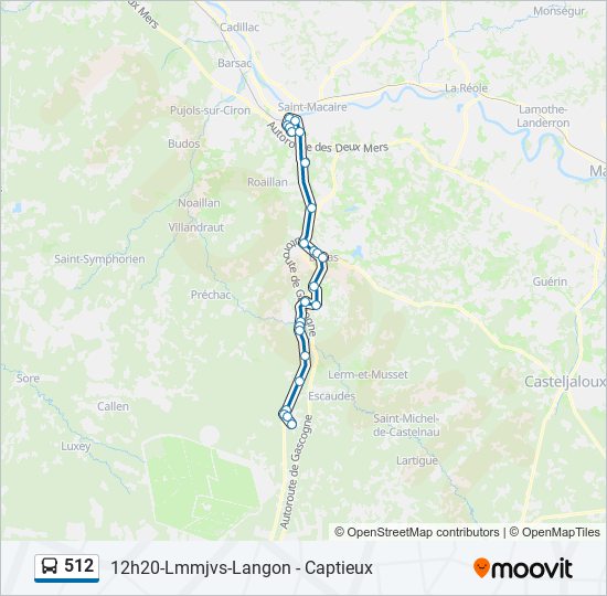 Plan de la ligne 512 de bus