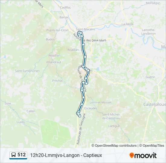 512 Bus Line Map