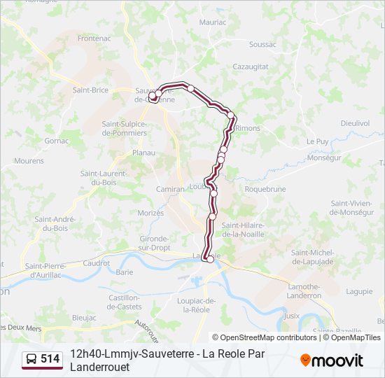 514 bus Line Map