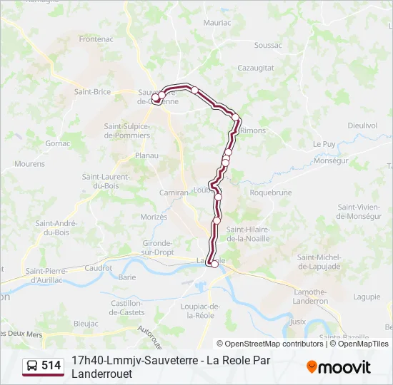 514 Bus Line Map