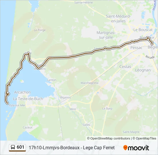 601 Bus Line Map