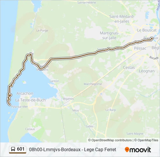 601 Bus Line Map