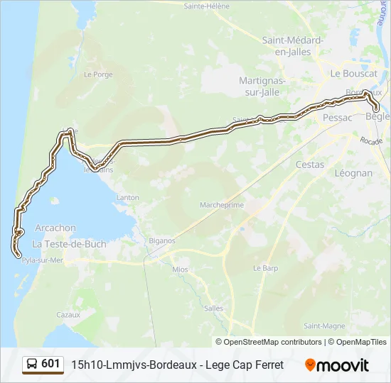 601 Bus Line Map