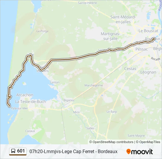 601 Bus Line Map