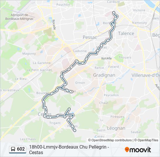 Mapa de 602 de autobús