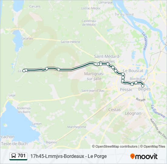 701 bus Line Map