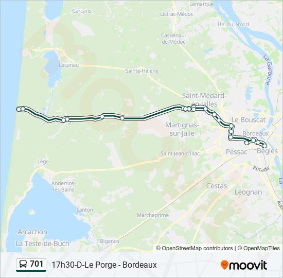 Mapa de 701 de autobús