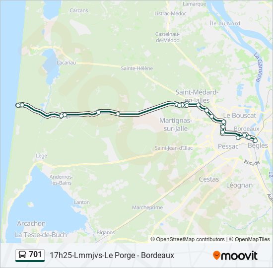 701 bus Line Map