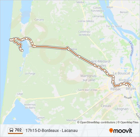 Plan de la ligne 702 de bus