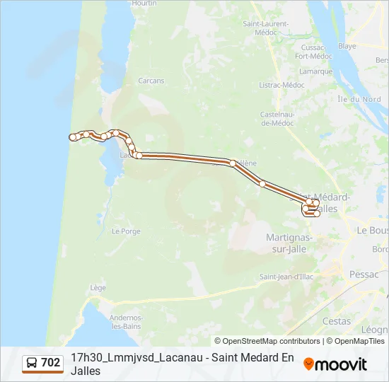 702 Bus Line Map