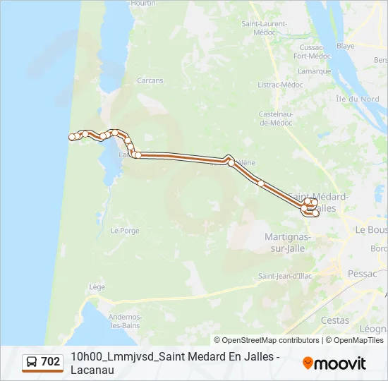 702 Bus Line Map