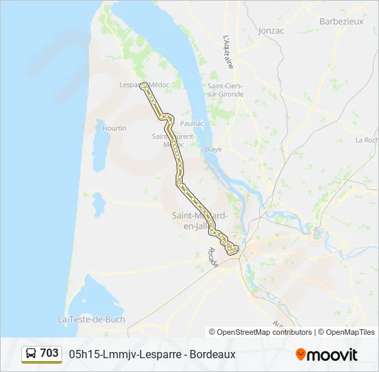 703 Bus Line Map