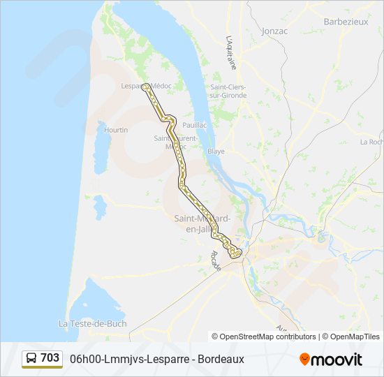 Mapa de 703 de autobús