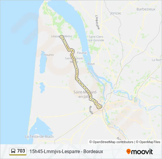 703 Bus Line Map