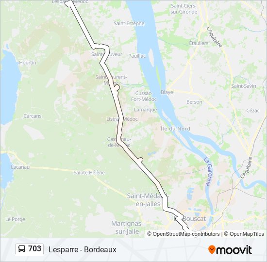 703 Itinéraire: Horaires, Arrêts & Plan - Lesparre - Bordeaux (mis à jour)
