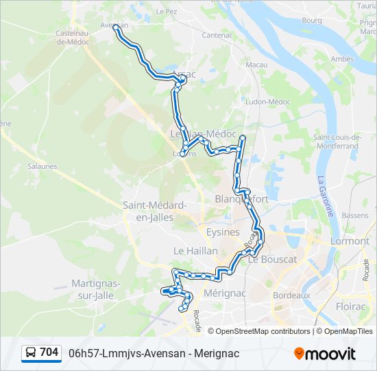 704 bus Line Map