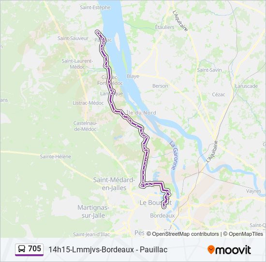 705 bus Line Map