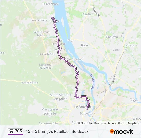 705 Bus Line Map