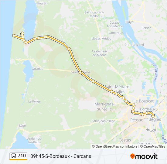 Mapa de 710 de autobús