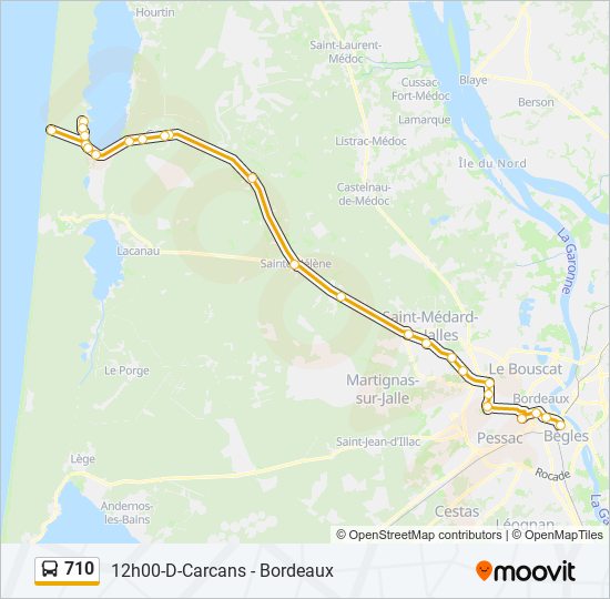 Plan de la ligne 710 de bus