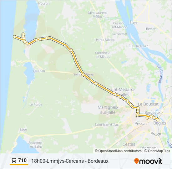 710 bus Line Map