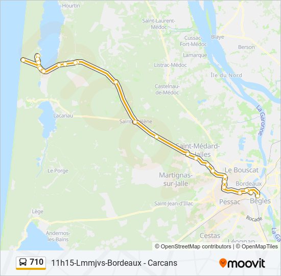 710 bus Line Map