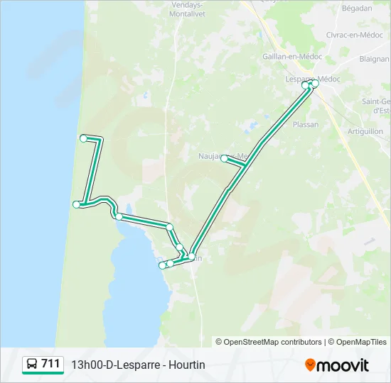 711 Bus Line Map