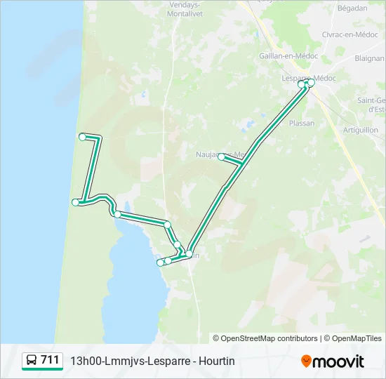 711 Bus Line Map