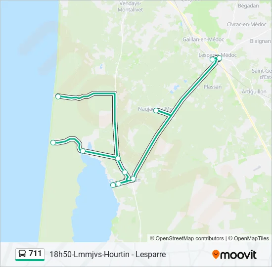 711 Bus Line Map