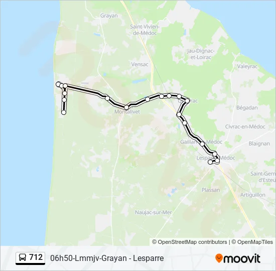 712 Bus Line Map