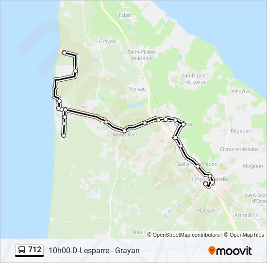 Mapa de 712 de autobús