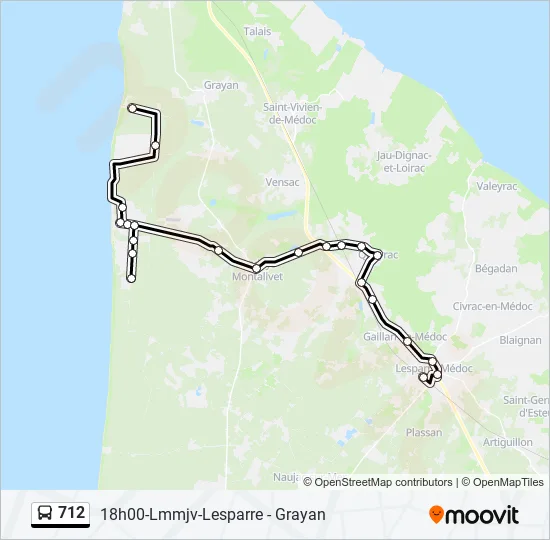 712 Bus Line Map