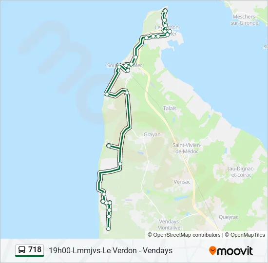 718 Bus Line Map