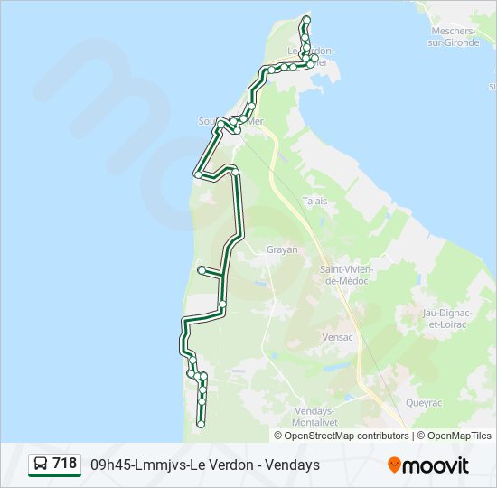 718 bus Line Map