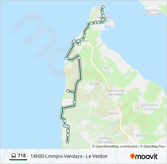718 Bus Line Map