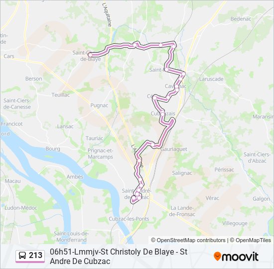 Mapa de 213 de autobús