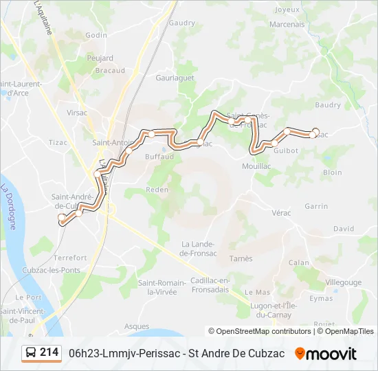 214 Bus Line Map