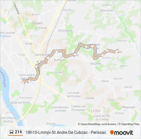 214 Bus Line Map