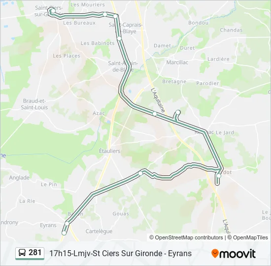 281 Bus Line Map