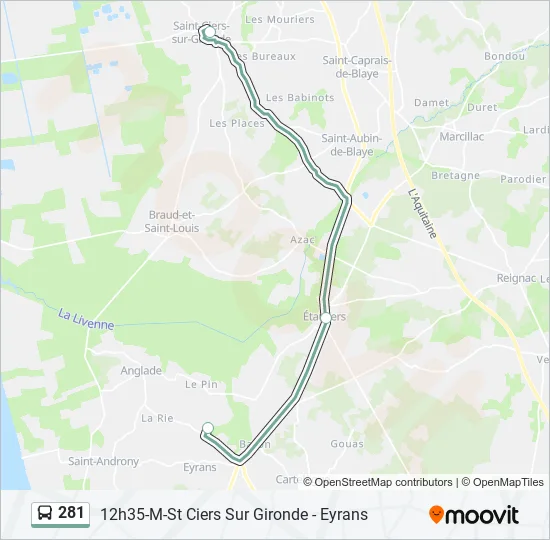 281 Bus Line Map