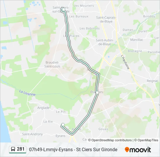 281 Bus Line Map