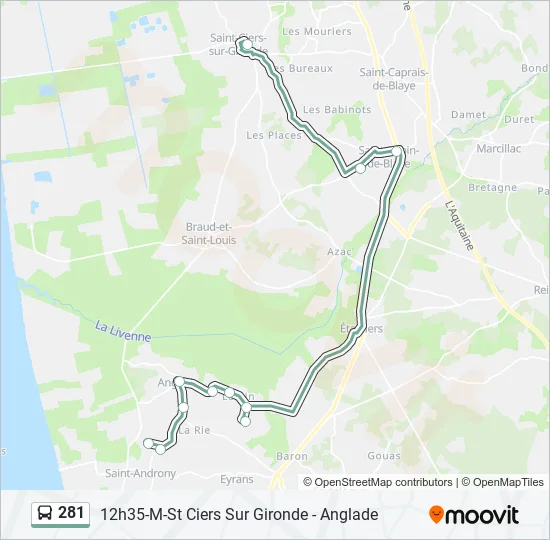 281 Bus Line Map