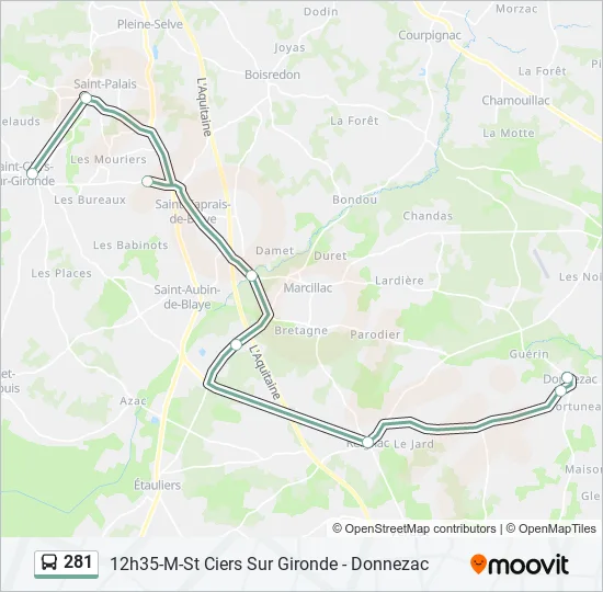 281 Bus Line Map