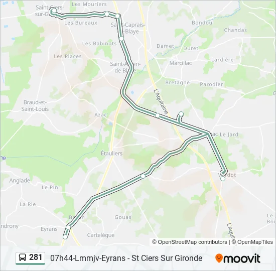 281 Bus Line Map