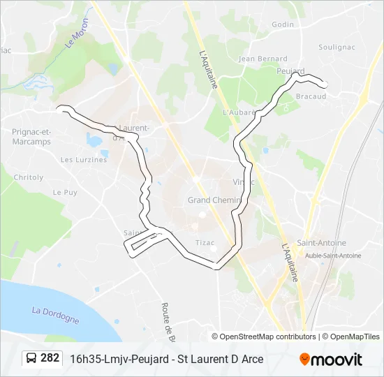 282 Bus Line Map